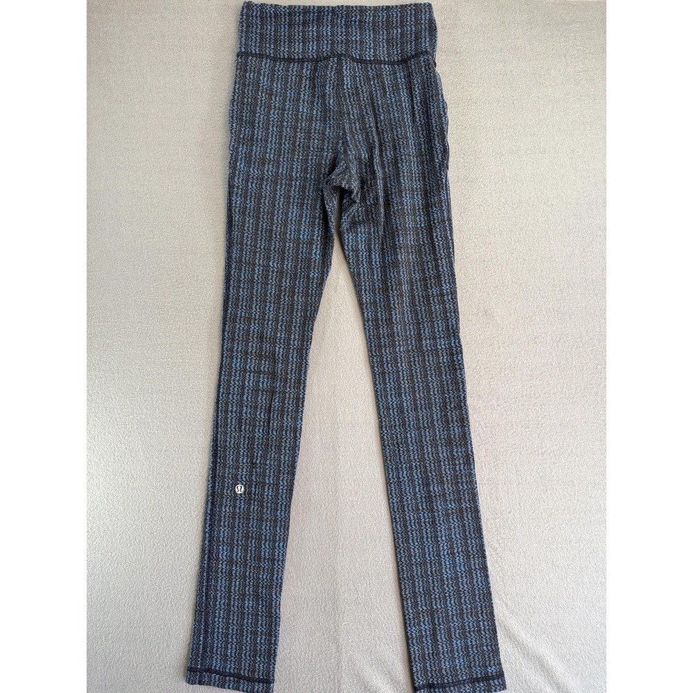 Lululemon Leggings Womens 6 Gray High Rise Ankle Geometric Pockets Yoga Athletic